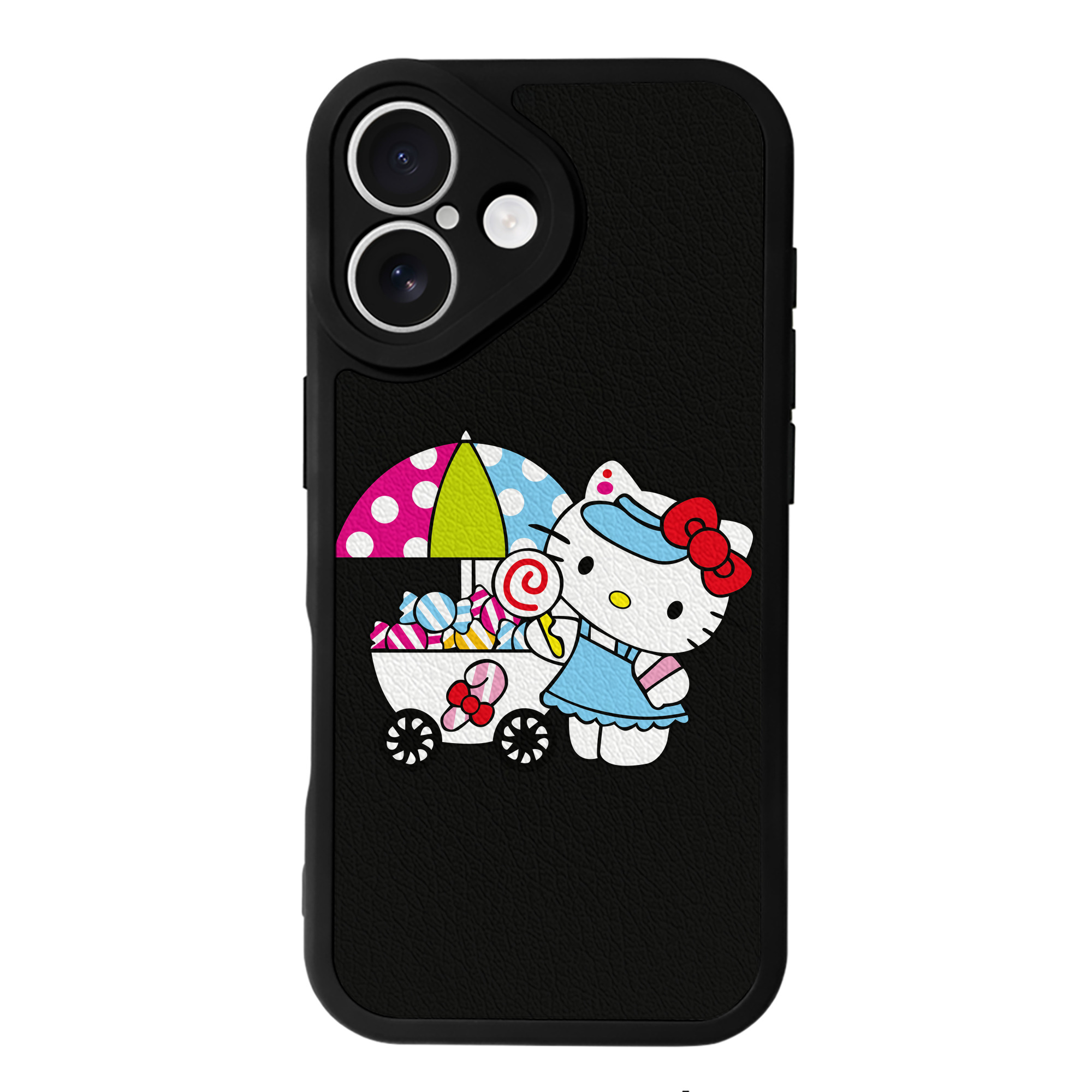 （画像用） Hello Kitty ハローキティ 【iPhone 16シリーズ対応】シリコンスマホケース（レザー調） 材質：シリコン
